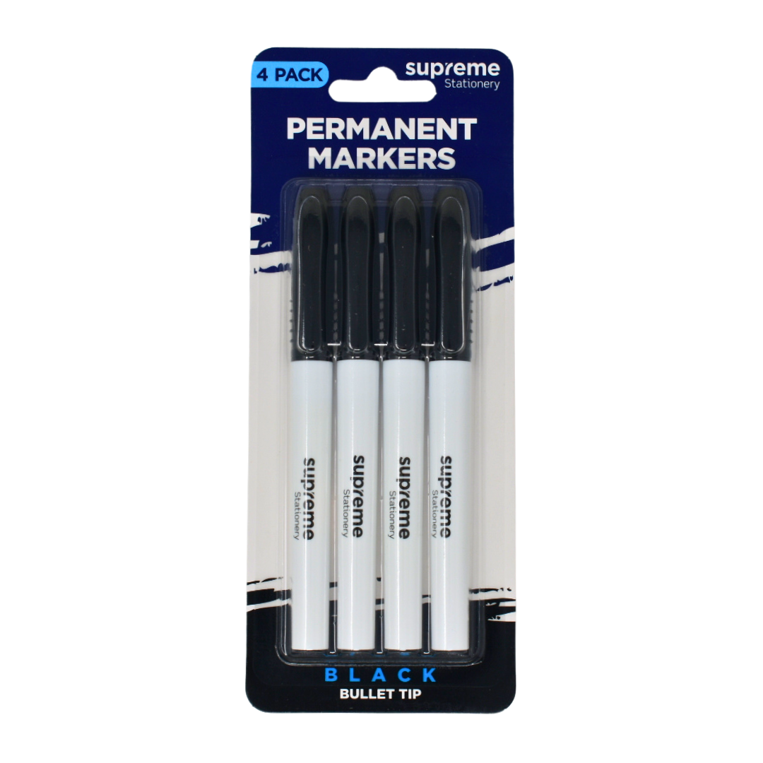 PERMANENT MARKERS 4PK BLK (PM-6645-BK)